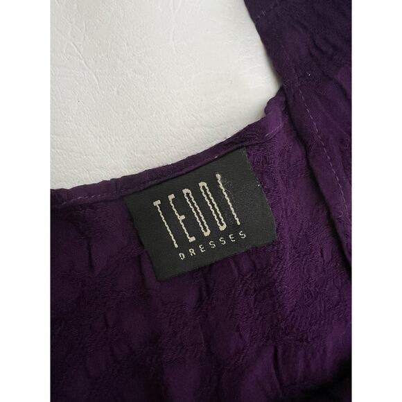 Teddi vintage embroidered dress M/L Purple tunic grunge boho Witchy - Picture 2 of 5